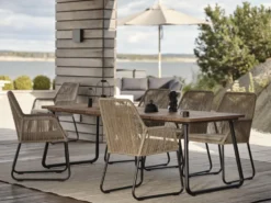 Nolli matbord Svart/teak 225 x 90 cm