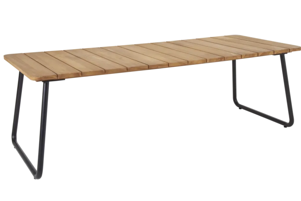 Nolli matbord Svart/teak 225 x 90 cm