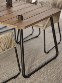 Nolli matbord Svart/teak 225 x 90 cm