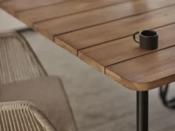 Nolli matbord Svart/teak 225 x 90 cm