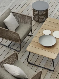 Nolli soffbord Svart/teak 140 x 70 cm