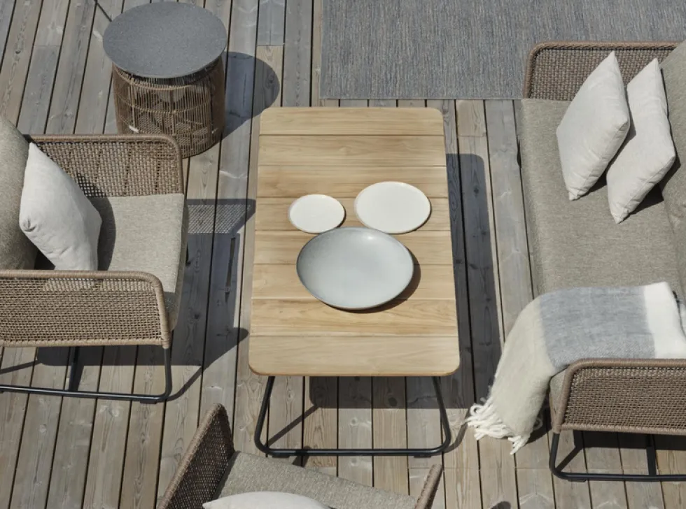 Nolli soffbord Svart/teak 140 x 70 cm