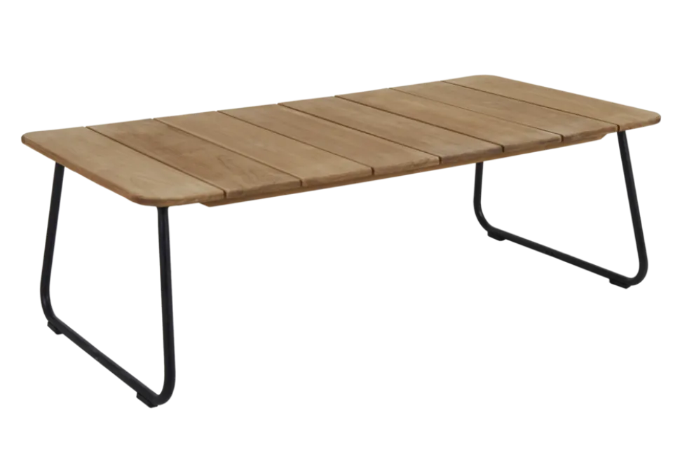 Nolli soffbord Svart/teak 140 x 70 cm