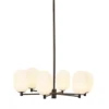 Noor Chandelier – Takkrona med munblåst glas och svart krom
