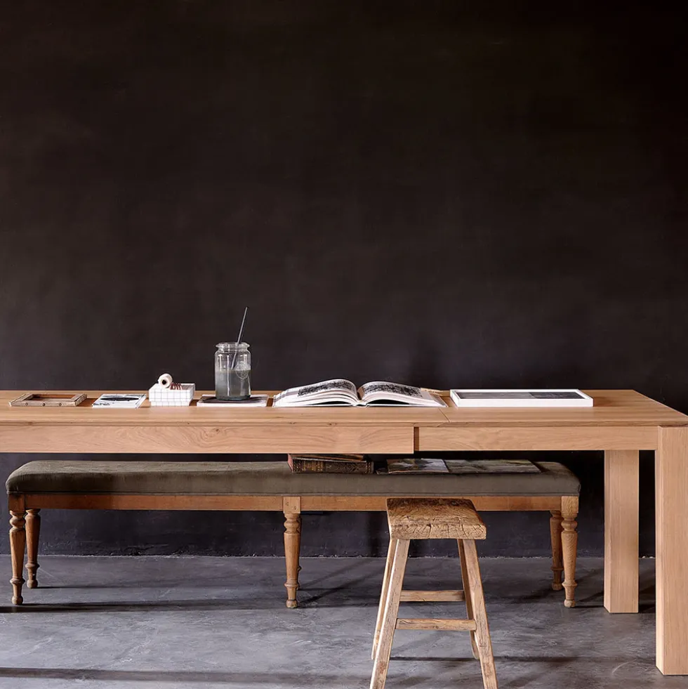 Oak Slice dining table extendable