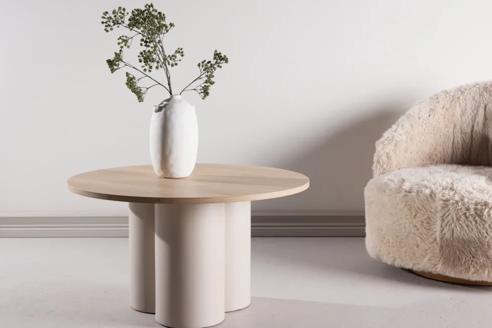 Olivia Soffbord ⌀80 Whitewash