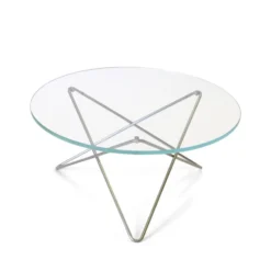 O Table soffbord glas, rostfritt