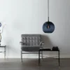 Pendel Gloria Ø38 svartstruktur/blått glas