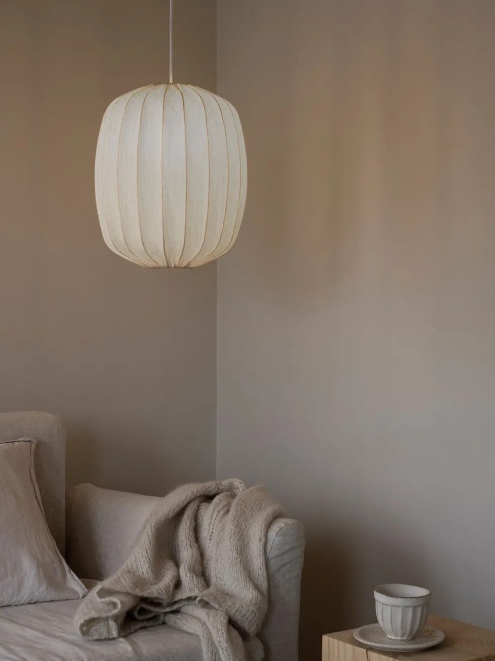 Prisma – Taklampa i linne, 25/35/45 cm