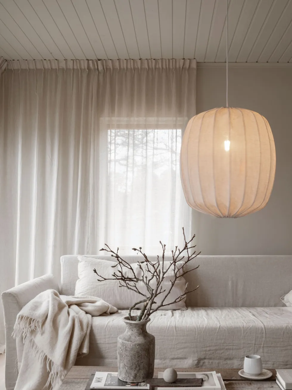 Prisma – Taklampa i linne, 25/35/45 cm
