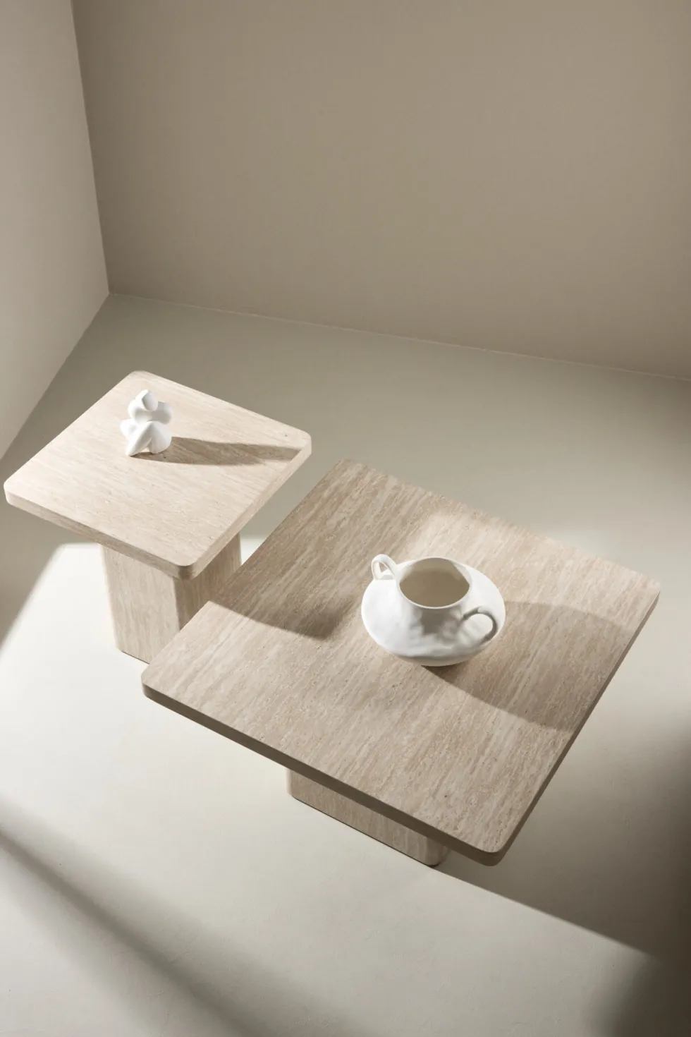 Qvart Soffbord 50 x 50 Beige + Soffbord 80 x 80 Beige