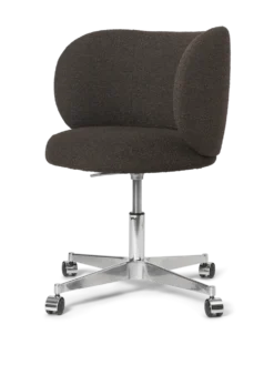 Rico Dining w. Hjul Soft Bouclé – Mörkbrun Stol