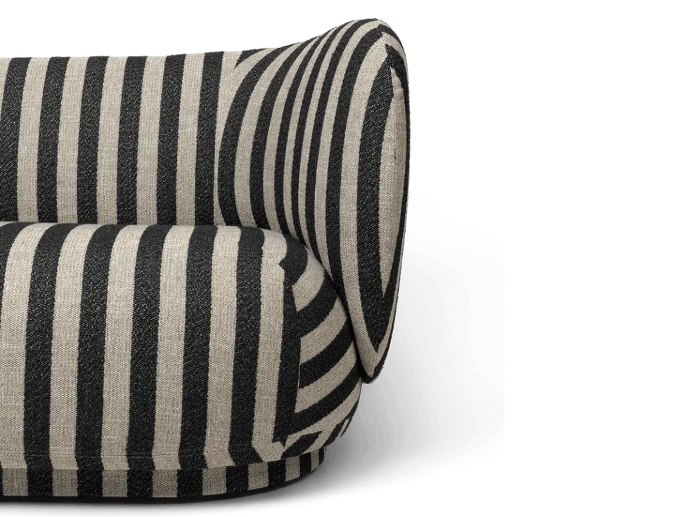 Rico 2-sits Louisiana – Sand/Svart Soffa