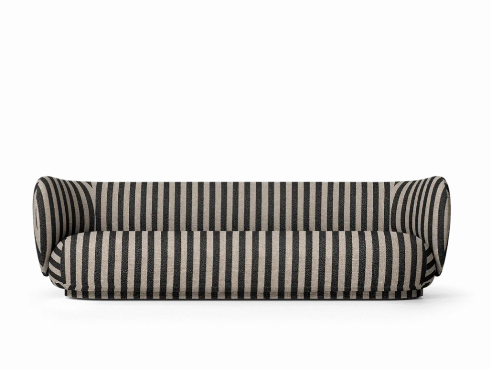 Rico 4-sits Louisiana – Sand/Svart Soffa