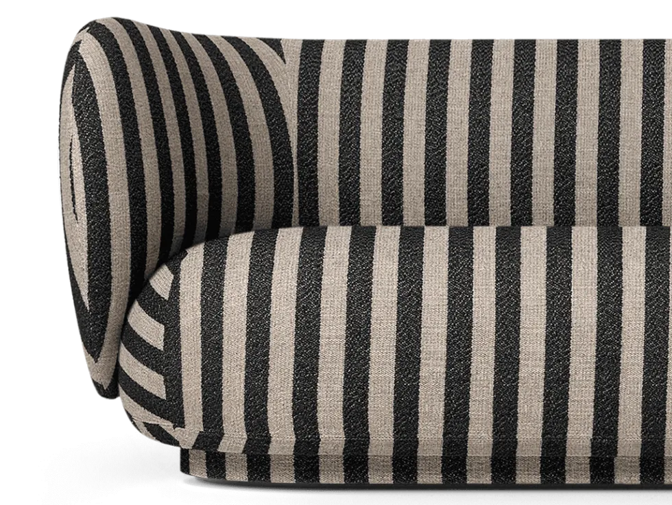 Rico 4-sits Louisiana – Sand/Svart Soffa