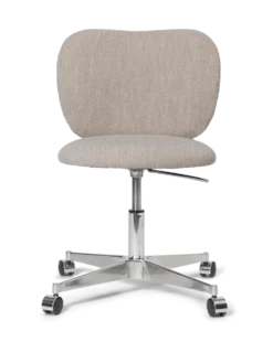 Rico stol m. Hjul Soft Bouclé – Natural Kontorstol