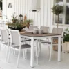 Rodez Dining Table – Svart/Vit Bas + Grå/Natur Skiva