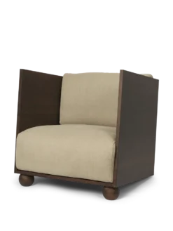 Rum Lounge Chair Rich Linne – Mörkbetsad/Naturlig