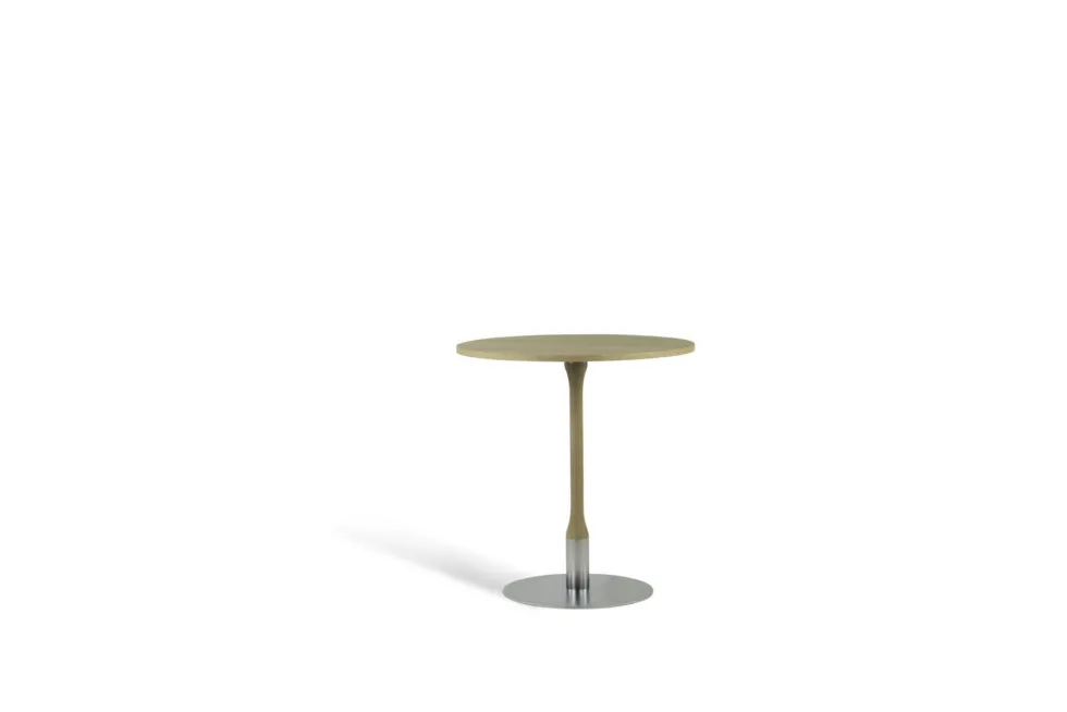Runt Cafébord Rod D:70cm topp Vitpig. mattlackad ek