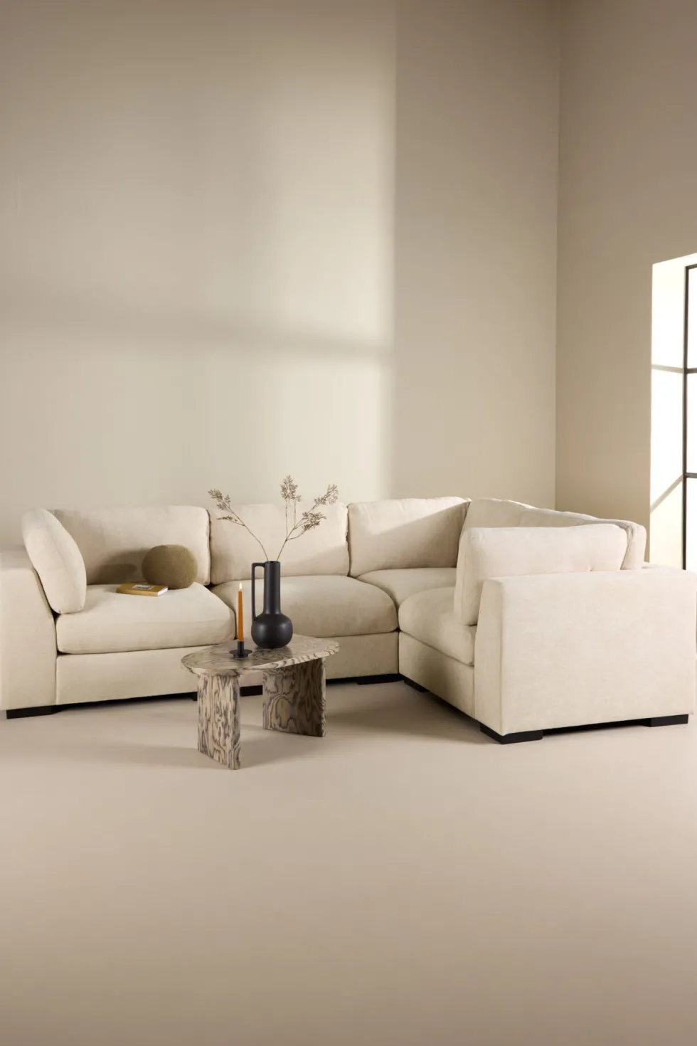Salerno Hörnsoffor Beige