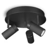 Spotlight Holder rund 3 lampor svart