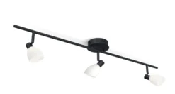 Spotlightskena Cut 3 lampor svart/opal glas