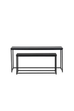 Staal Soffbord Bord 1: 100 cm Bord 2: 75 cm x Bord 1: 43 cm Bord 2: 33 Black