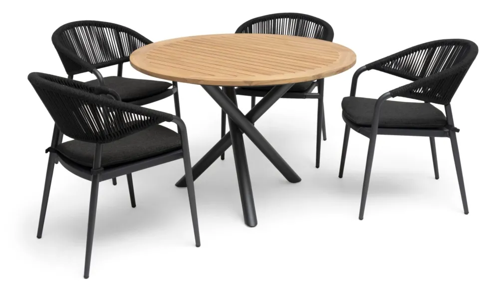 Stol Hillerstorp Ekeryd 4-pack Antracitgrå