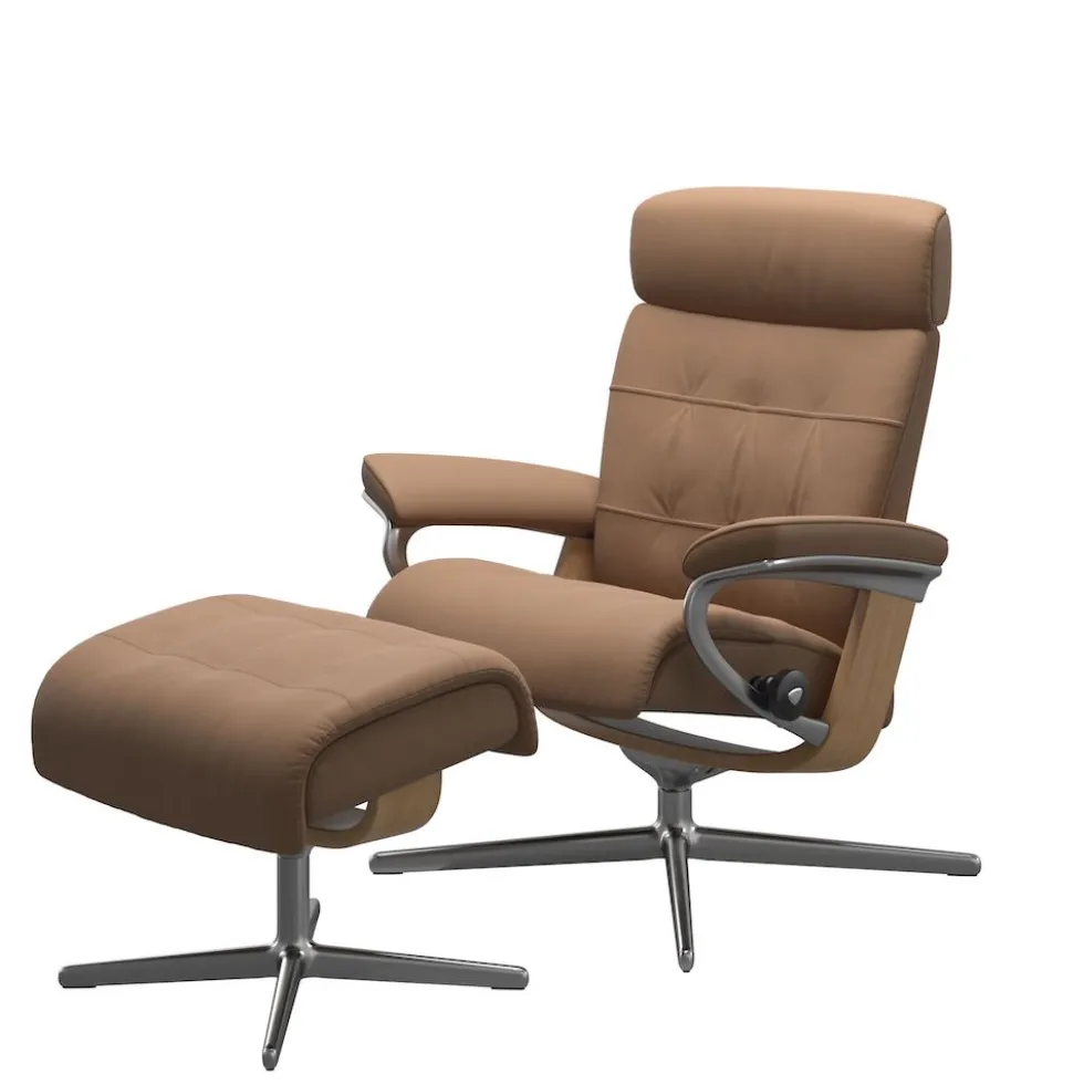 Stressless® Erik fåtölj & pall cross