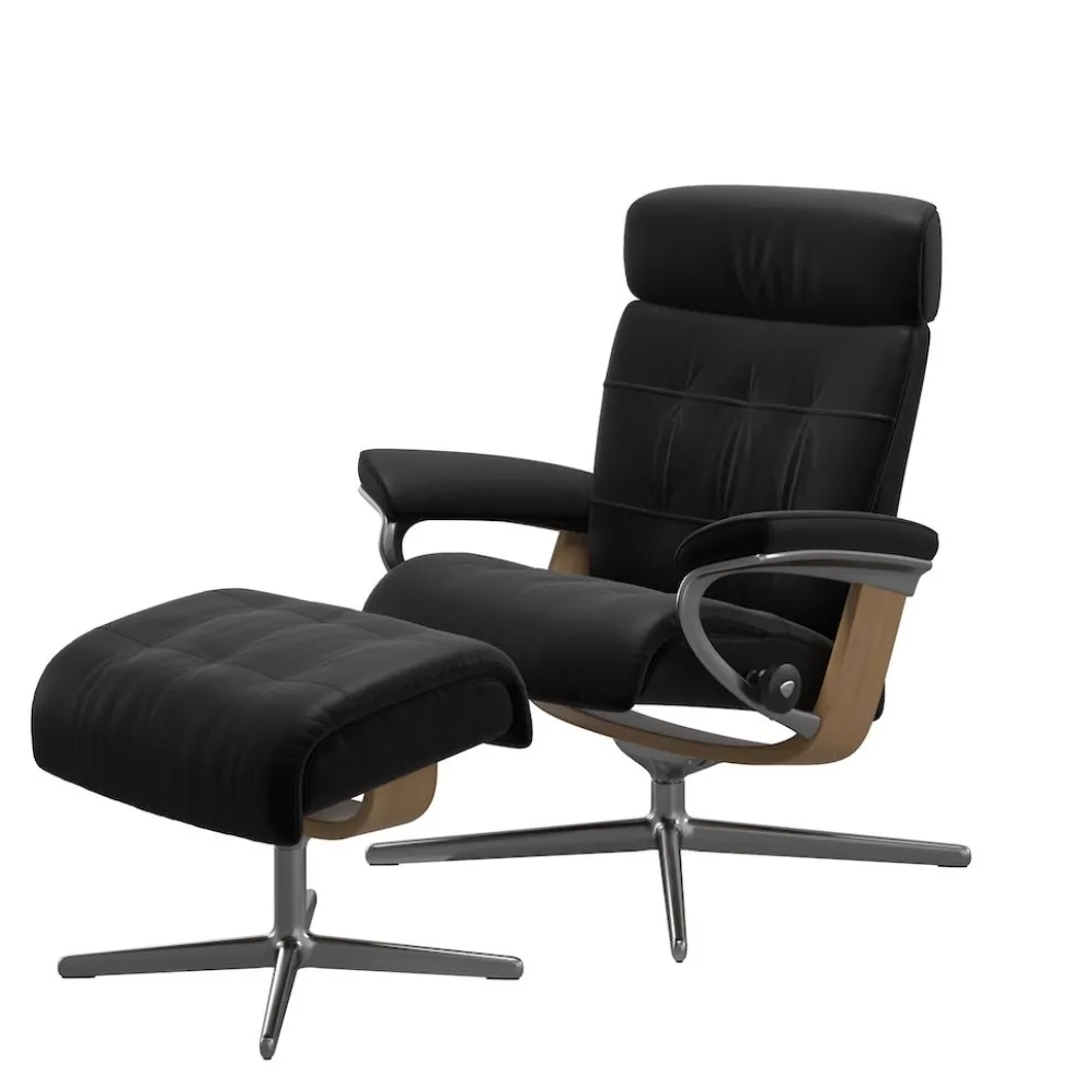 Stressless® Erik fåtölj & pall cross