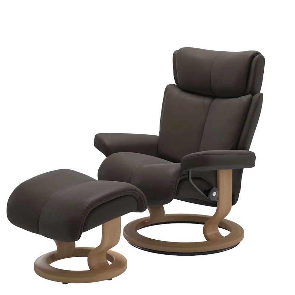 Stressless Magic M fåtölj Classic base med pall
