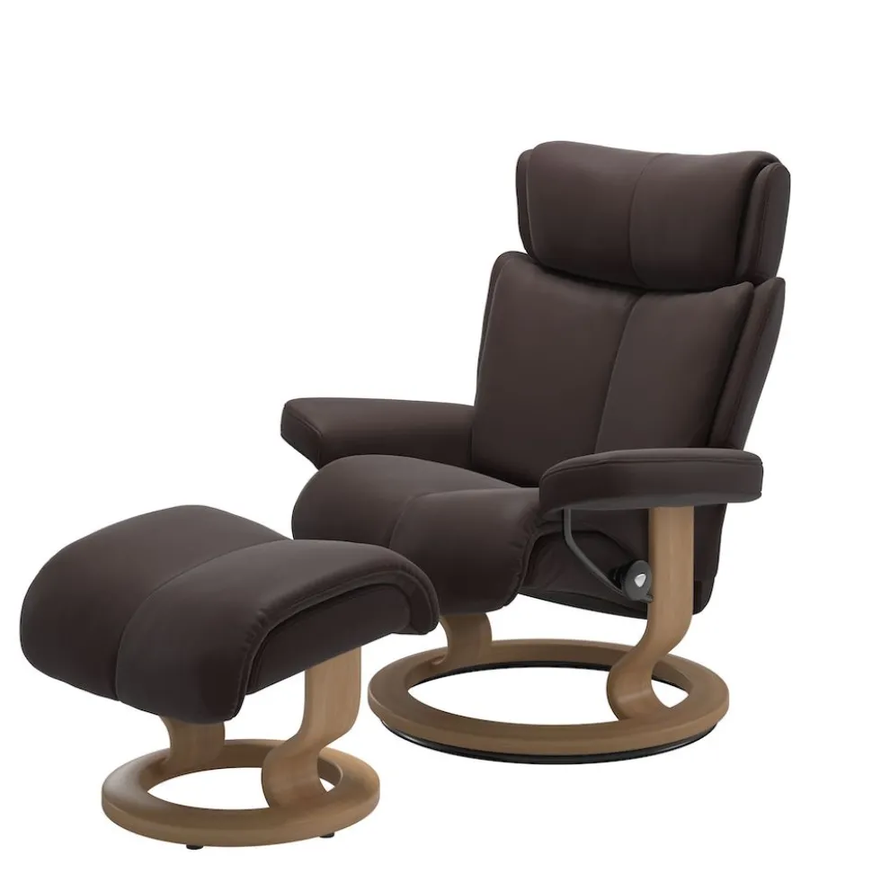 Stressless Magic M fåtölj Classic base med pall