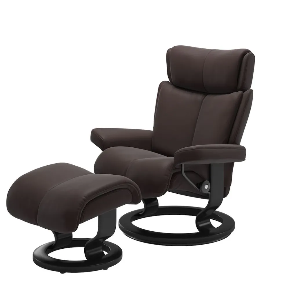 Stressless Magic M fåtölj Classic base med pall