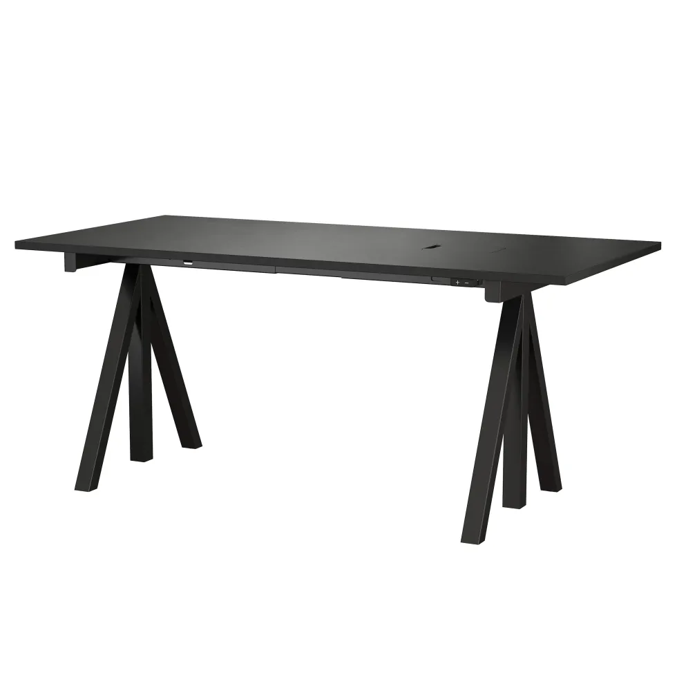 String Höj- och sänkbart skrivbord 160×78 Svart