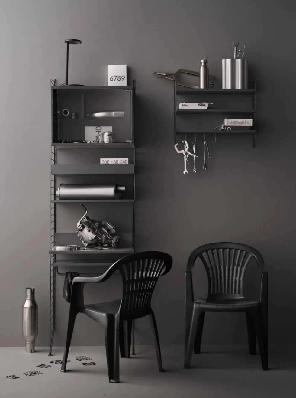 String väggavel 50×20 mörkgrå