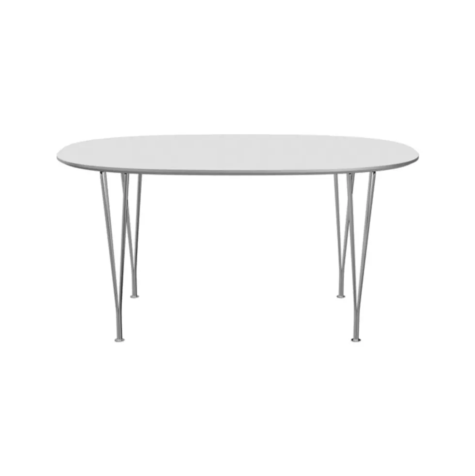 Superellips B612 matbord med laminatskiva och aluminiumkant