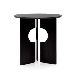 Teak black Oblic side table