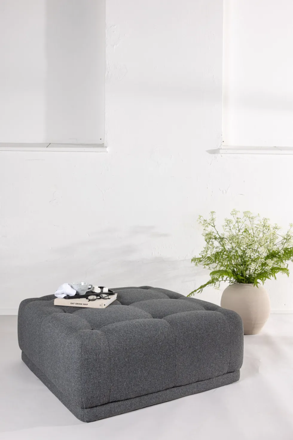 Turin Puff 100 x 40 x 100 Dark Grey