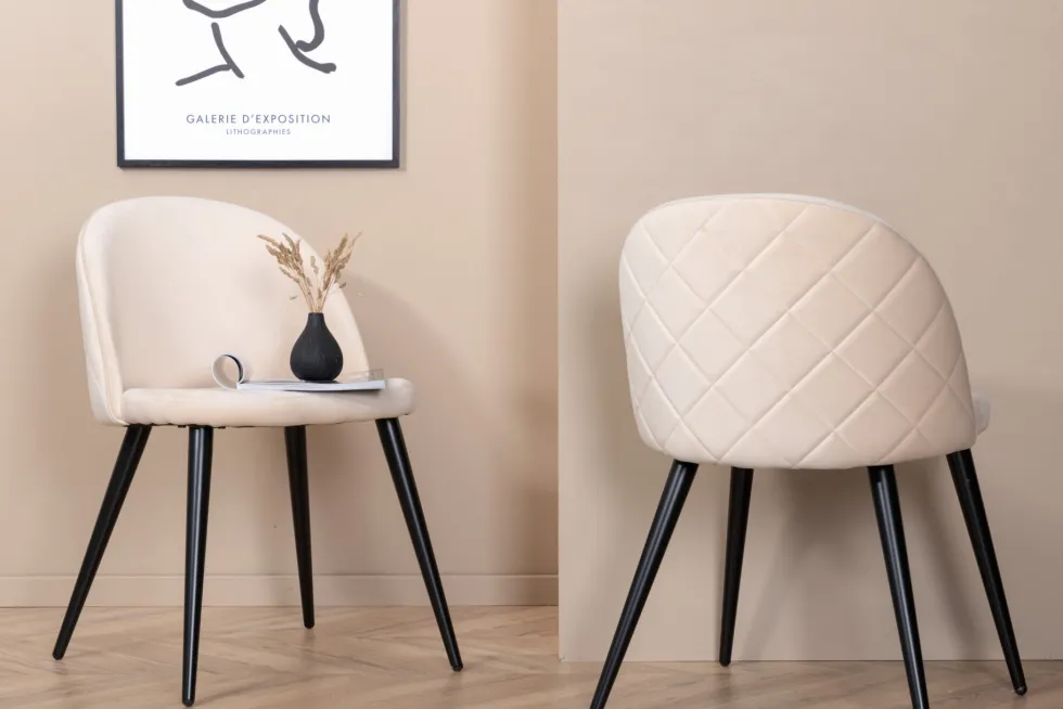 Velvet Matstolar Beige