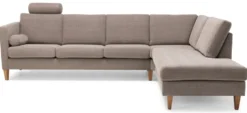 Verona Original soffa med öppet avslut i tyg Kiss mellanbrun