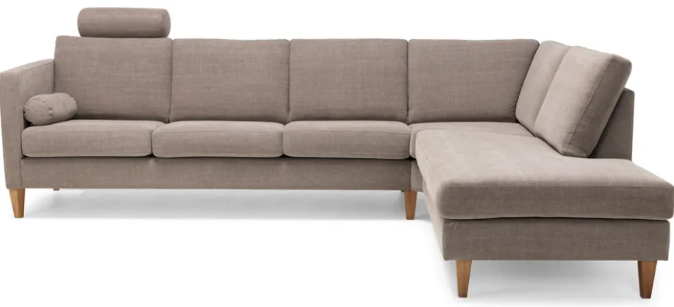 Verona Original soffa med öppet avslut i tyg Kiss mellanbrun