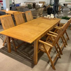 Visingsö utegrupp 1st bord 210x100cm samt 6st positionsstolar