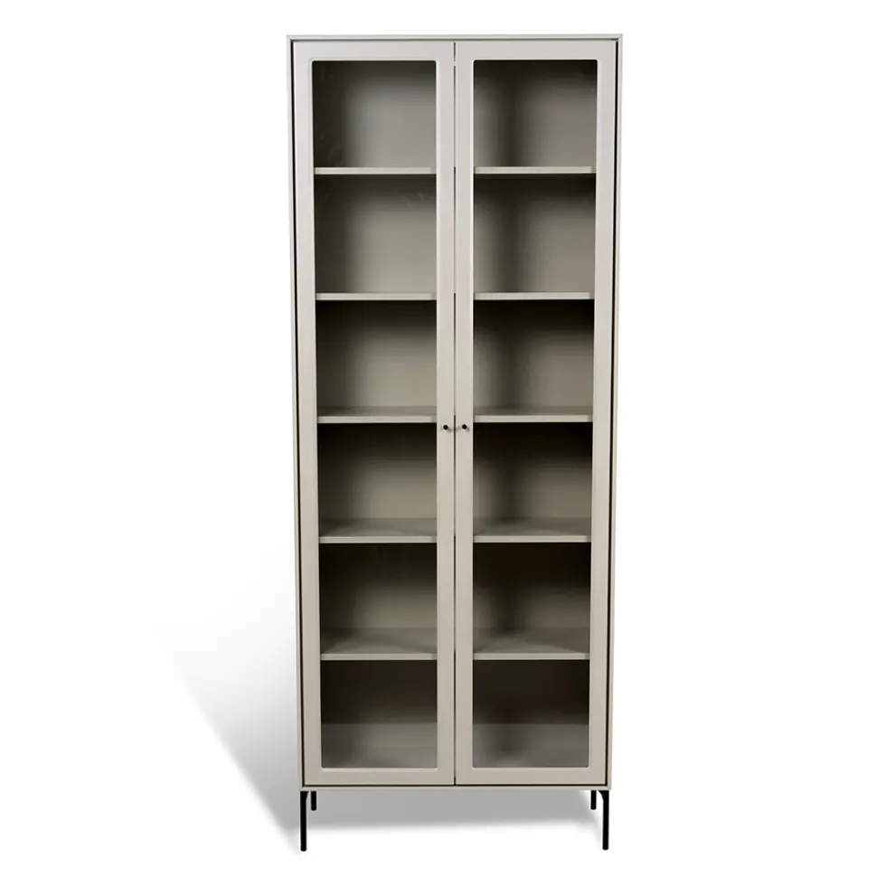 Volt vitrinskåp lågt beige