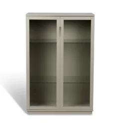 Volt vitrinskåp lågt beige