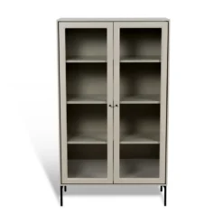 Volt vitrinskåp lågt beige