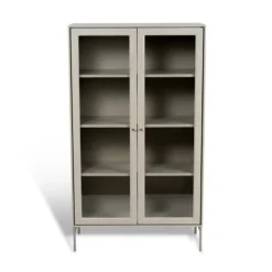 Volt vitrinskåp lågt beige