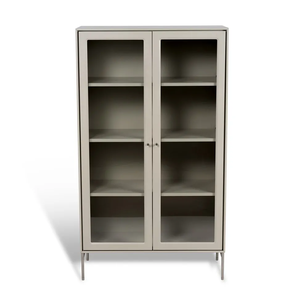 Volt vitrinskåp lågt beige