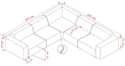 Willard Hörnsoffa 3+3-sits, 297×297 cm