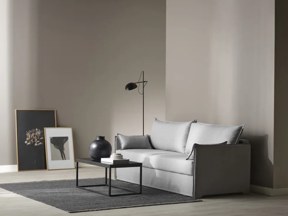ZARA 3-sits bäddsoffa i Madeira Light Grey – med förvaring och hög komfort